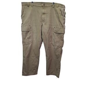 Duluth Fire Hose Flex Cargo Relaxed Work Pants Desert Khaki Utility 48 Stretch